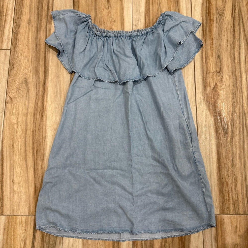 Zara denim Off-Shoulder Dress